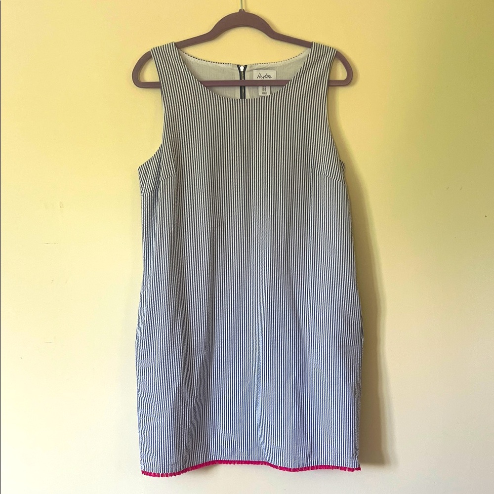 Seersucker summer mini classic dress